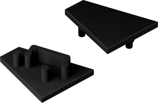 1 stk. Endestykke CORNER12.V2   Svart