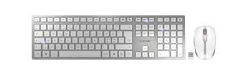 Cherry DW 9100 Slim Trådløst Tastatur og Mussett med Bluetooth 4.2 - Sølv
