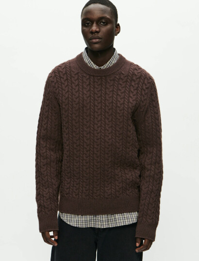 WOOD WOOD Wwsteve Crew Neck 25223 - Brown - M