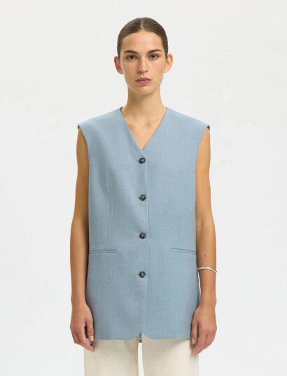Selected Slfboxy Lisa Vest Blue 38