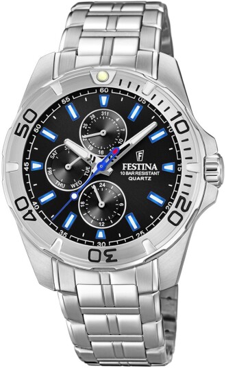 Festina Herreklokke F20445 6 Sort/Stål Ø43 mm Festina Herreklokke F20445 6 Sort/Stål Ø43 mm