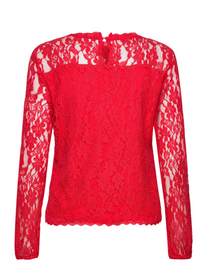 Cream Crkit Lace Ls Blouse - Red - L Cream Crkit Lace Ls Blouse - Red - L