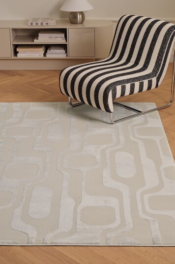 &Home   Teppe Pansy Retro   Hvit