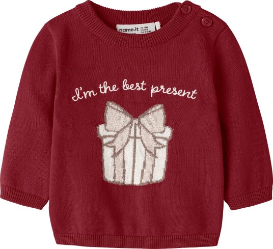 Name It Nbfrisse Ls Knit   RED DAHLIA   56