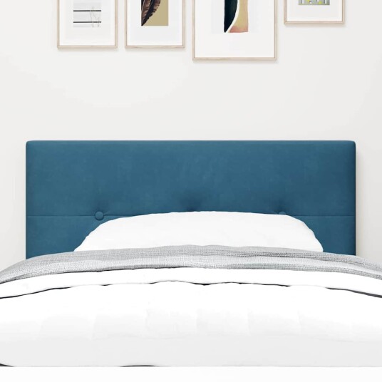 Sengegavl Button Tufted Mørk Blå 90 cm Velur
