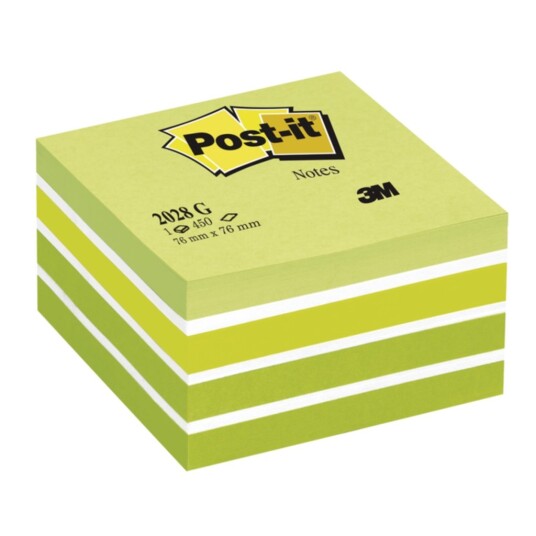 Post-it Kube 76 x 76 mm grønn/hvit Post-it Kube 76 x 76 mm grønn/hvit