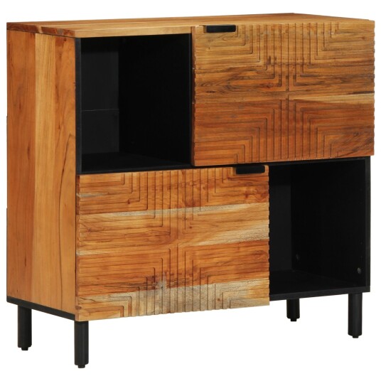  Serviesskap med dør Naturlig 80 x 33,5 x 75 cm Solid akasietre