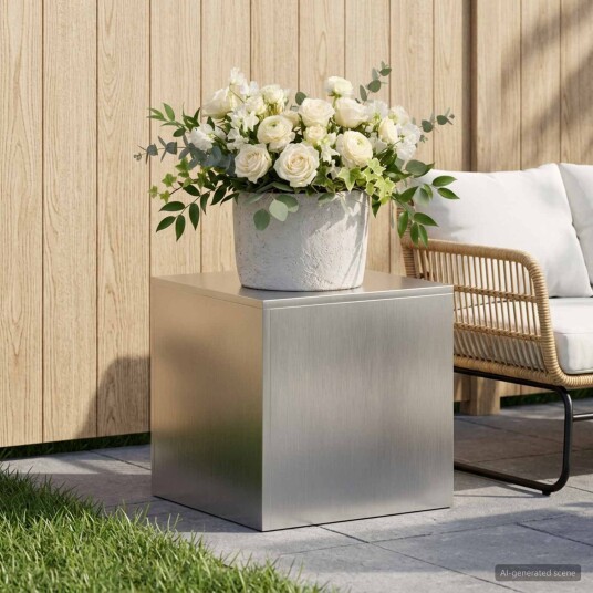 vidaXL Planteholder Sølv 40 x 40 x 40 cm Stål