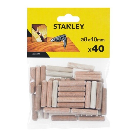 Stanley Treplugg 8x40mm 40stk sta66432 runde Stanley Treplugg 8x40mm 40stk sta66432 runde