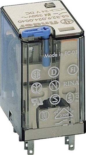 Finder 55.32.9.060.0040 Stikrele 60 V/Dc 10 A 2 X Omkobler 1 Stk