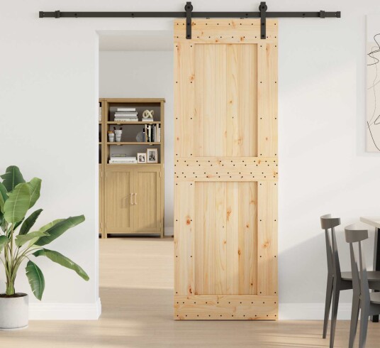 vidaXL Skyvedør NARVIK Naturlig og svart 80 x 210 cm (213,5 cm) vidaXL Skyvedør NARVIK Naturlig og svart 80 x 210 cm (213,5 cm)