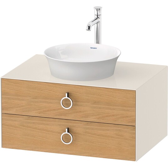Duravit White Tulip Servantskap 2 skuf. 80x55x40,8 cm Eik/Nordisk Hvit Høygl.