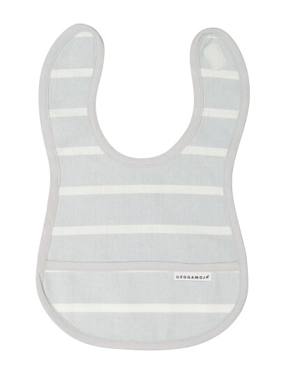 Geggamoja Bib White Leo - Grey - ONE SIZE