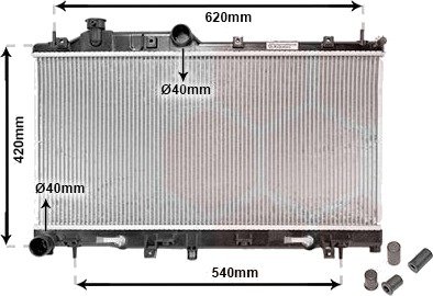 Radiator, motorkjøling VAN WEZEL 51002066