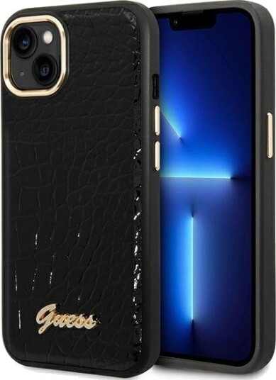GUESS GUHCP14MHGCRHK iPhone 14 Plus 6.7 "black / black hardcase Croco Collection GUESS GUHCP14MHGCRHK iPhone 14 Plus 6.7 "black / black hardcase Croco Collection