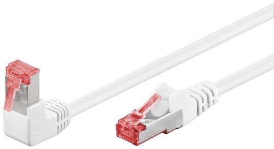 Goobay CAT 6 vinklet S/FTP nettverkskabel 0,5 m hvit halogenfri Goobay CAT 6 vinklet S/FTP nettverkskabel 0,5 m hvit halogenfri