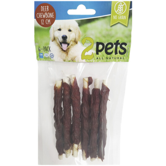 Hundemat tyggebein med hjortekjøtt og kyllingfilet - 2 Pets 28 cm (3 stk.)