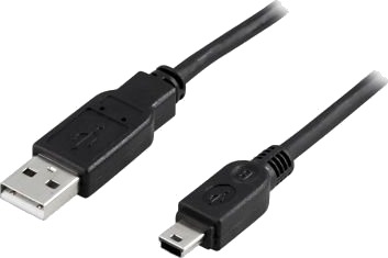 Deltaco USB 2.0 kabel 1m Mini B Hankjønn Svart Deltaco USB 2.0 kabel 1m Mini B Hankjønn Svart