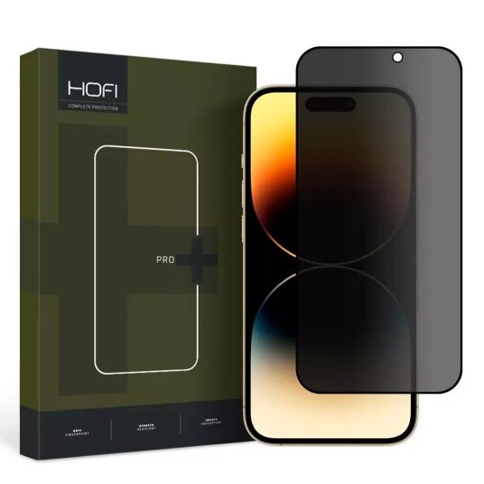 Hofi iPhone 15 Pro Max Glass Pro+ Skjermbeskyttelse med Privacy - Case Friendly - Gjennomsiktig / Svart Kant Hofi iPhone 15 Pro Max Glass Pro+ Skjermbeskyttelse med Privacy - Case Friendly - Gjennomsiktig / Svart Kant