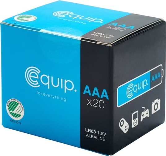 Equip LR03 AAA Batteripakke 20 pakning Equip LR03 AAA Batteripakke 20 pakning