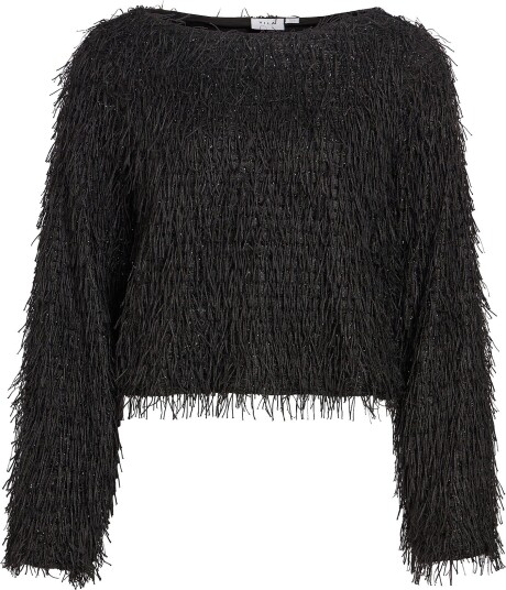 Vila   Bluse Vitoi L/S Boatneck Top/Dc   Svart