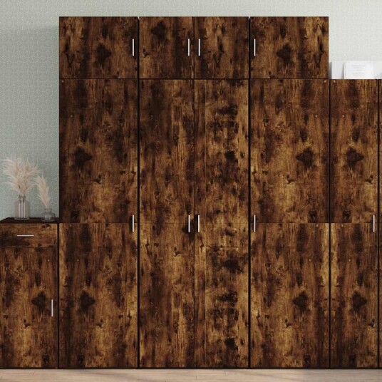  Highboard røkt eik 70x42,5x185 cm konstruert tre