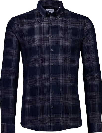 Lindbergh Checked Corduroy Shirt L/S NAVY XXL