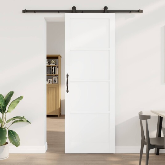 vidaXL Skyvedør Hvit og svart 83 x 232 cm Heltre furu