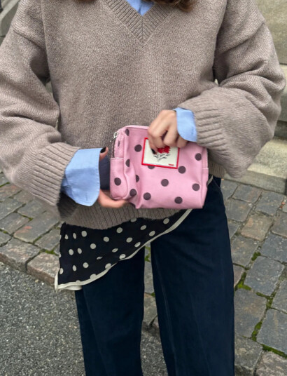 Becksöndergaard Polka Canvas Pouch Bag - Pink - ONE SIZE Becksöndergaard Polka Canvas Pouch Bag - Pink - ONE SIZE