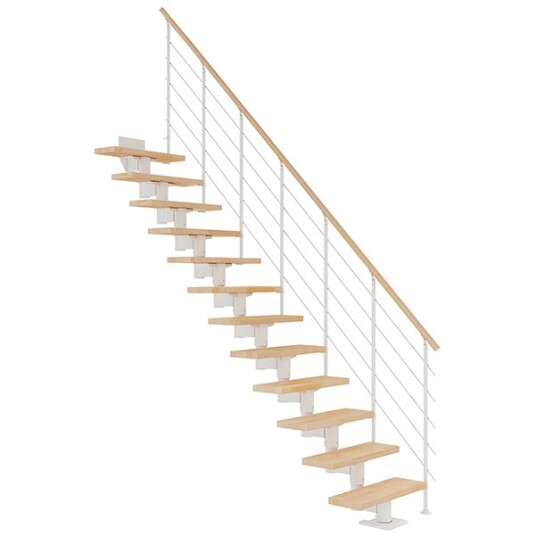 Dolle Cork Bøketrin Rett Trapp Hvit Style6 Gelender 11 Dolle Cork Bøketrin Rett Trapp Hvit Style6 Gelender 11