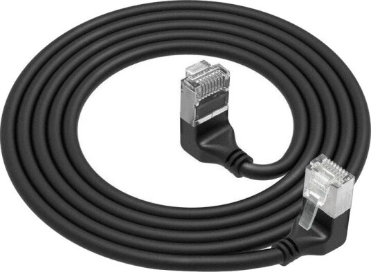 Act Black Nettverkskabel Cat6a Rj45 Ned/90 Da7951 U/Ftp Ftp Lszh 1,5 M