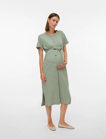 Mamalicious Mlamila Ss Jrs Midi Dress Green M Mamalicious Mlamila Ss Jrs Midi Dress Green M
