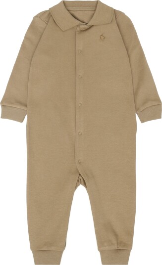 Ralph Lauren Baby 40/1 Interlock Polo Covrall Op Cva Brown 70 74