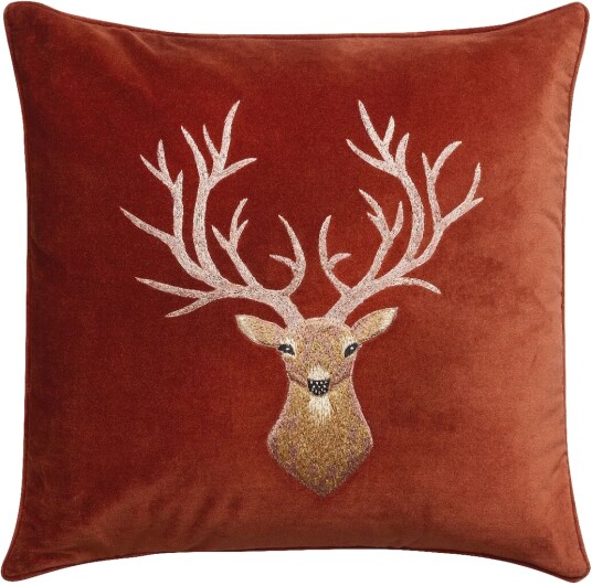 Chhatwal & Jonsson Embroidered Reindeer putetrekk 50 x 50 cm Rust