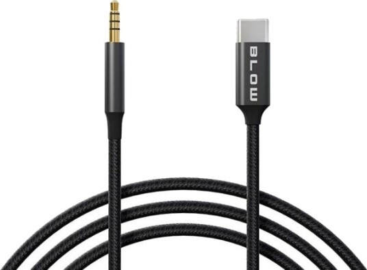 Usb-Kabel Blow 66-168 Usb-C Til 3,5 Mm Jack 1,0 M Flettet Hvit