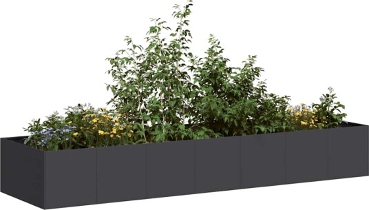 Plantekasse svart 280x80x40 cm stål Plantekasse svart 280x80x40 cm stål