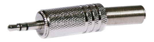 EA minijack 3.5mm stereo sølvfarget plugg for tykk kabel