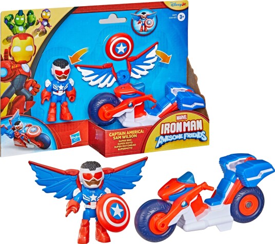 Marvel Captain America Supermotorsykkel Figur med Iron Man - 3+ år