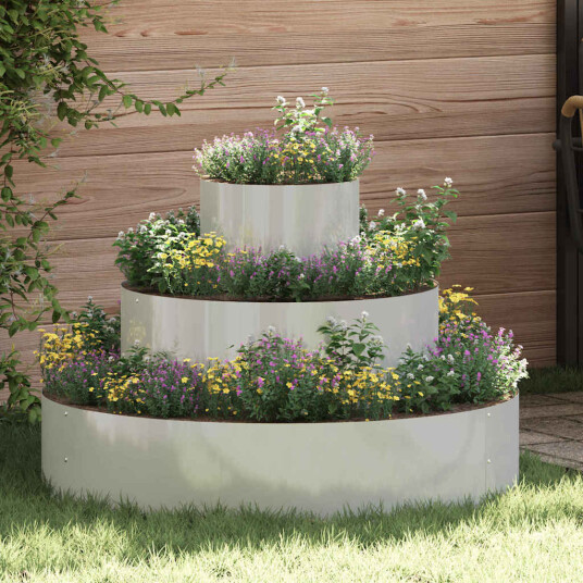 vidaXL Hageblomsterpotte sølv 90 x 90 x 20 cm Galvanisert Stål