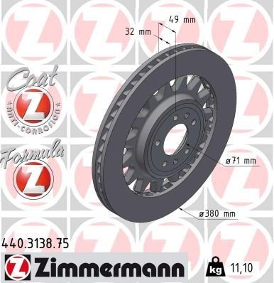 Bremseskive ZIMMERMANN 440.3138.75