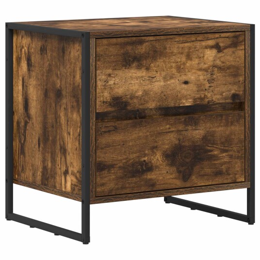 Nattbord 2 pcs Røyk Eik 50 x 39.5 x 50 cm Konstruert tre