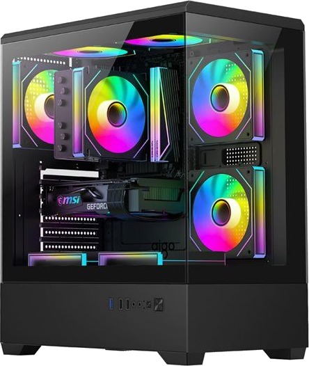 Darkflash C365 Kabinett 5 Fans svart C365 BLK +5F