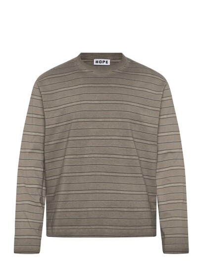 Hope Spark Longsleeve Overdyed Beige Stripe Brown 44 Hope Spark Longsleeve Overdyed Beige Stripe Brown 44