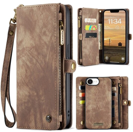 CaseMe Vintage 2-i-1 (iPhone 17e/16e) Brun