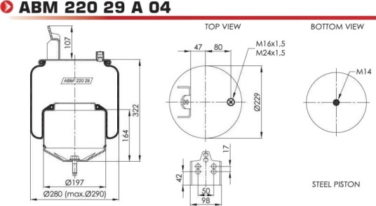Luftbelg fjæring NEOTEC ABM22029A04 Luftbelg fjæring NEOTEC ABM22029A04