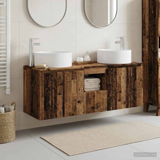 vidaXL Baderomsskapsett 3 stk. Gammelt tre 49,5 x 44,5 x 65,5 cm vidaXL Baderomsskapsett 3 stk. Gammelt tre 49,5 x 44,5 x 65,5 cm