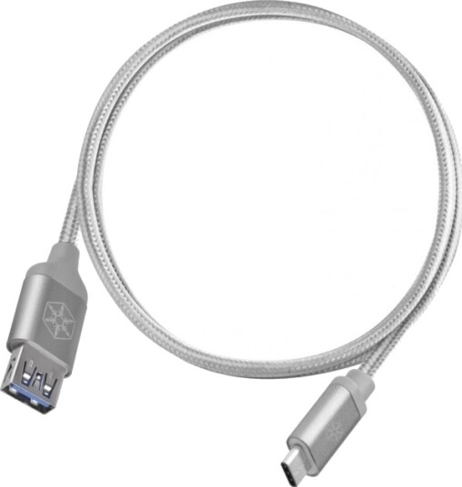 Silverstone Usb-A Usb-C-Kabel 0,5 M Sølv 52034