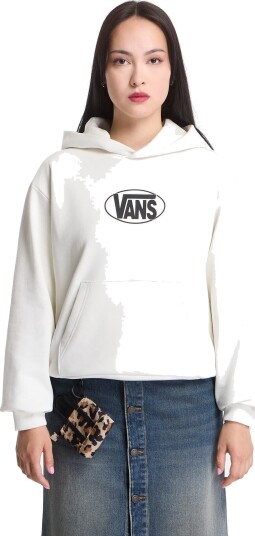 VANS Oval Logo Relaxed Pullover White L