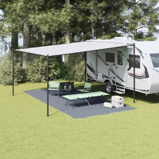  Teppe til telt Blå og grå 600 × 300 cm Polyethylen