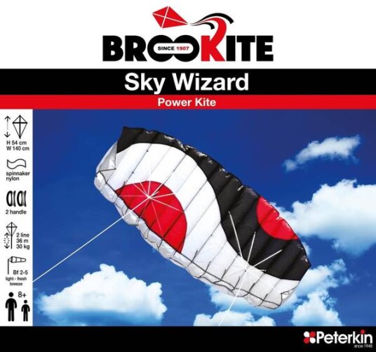 Fritz Hansen Drage Sky Wizard Sports Kite 140x54cm Klassisk utelek når det er litt oppdrift